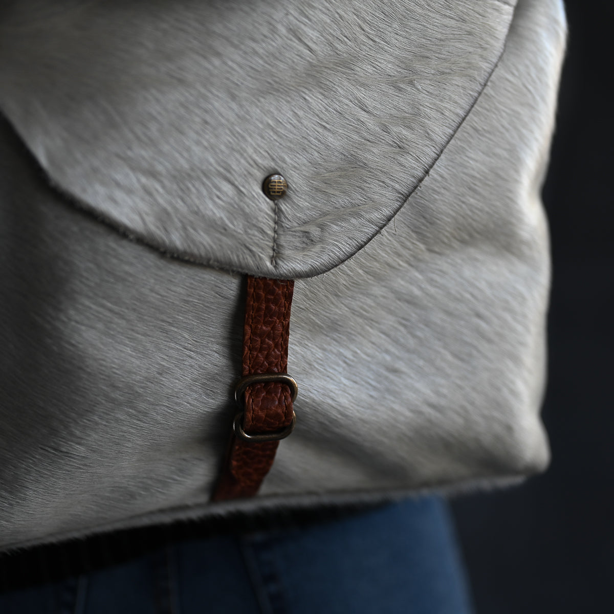 Artisan Backpack LE | Pearl Hair Hide with Tan Strap