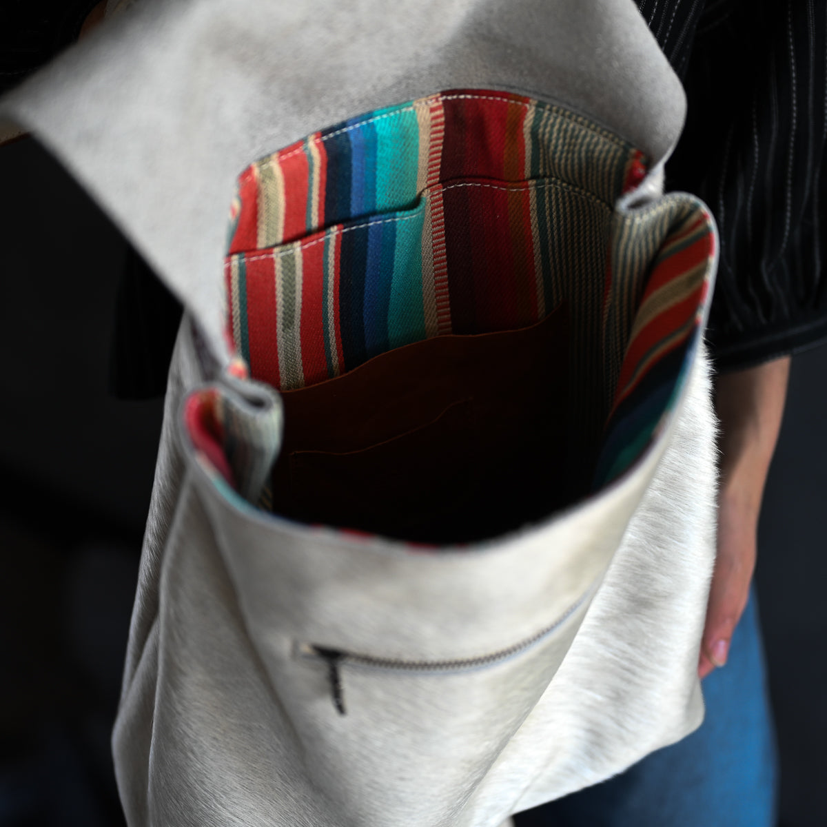 Artisan Backpack LE | Pearl Hair Hide with Tan Strap