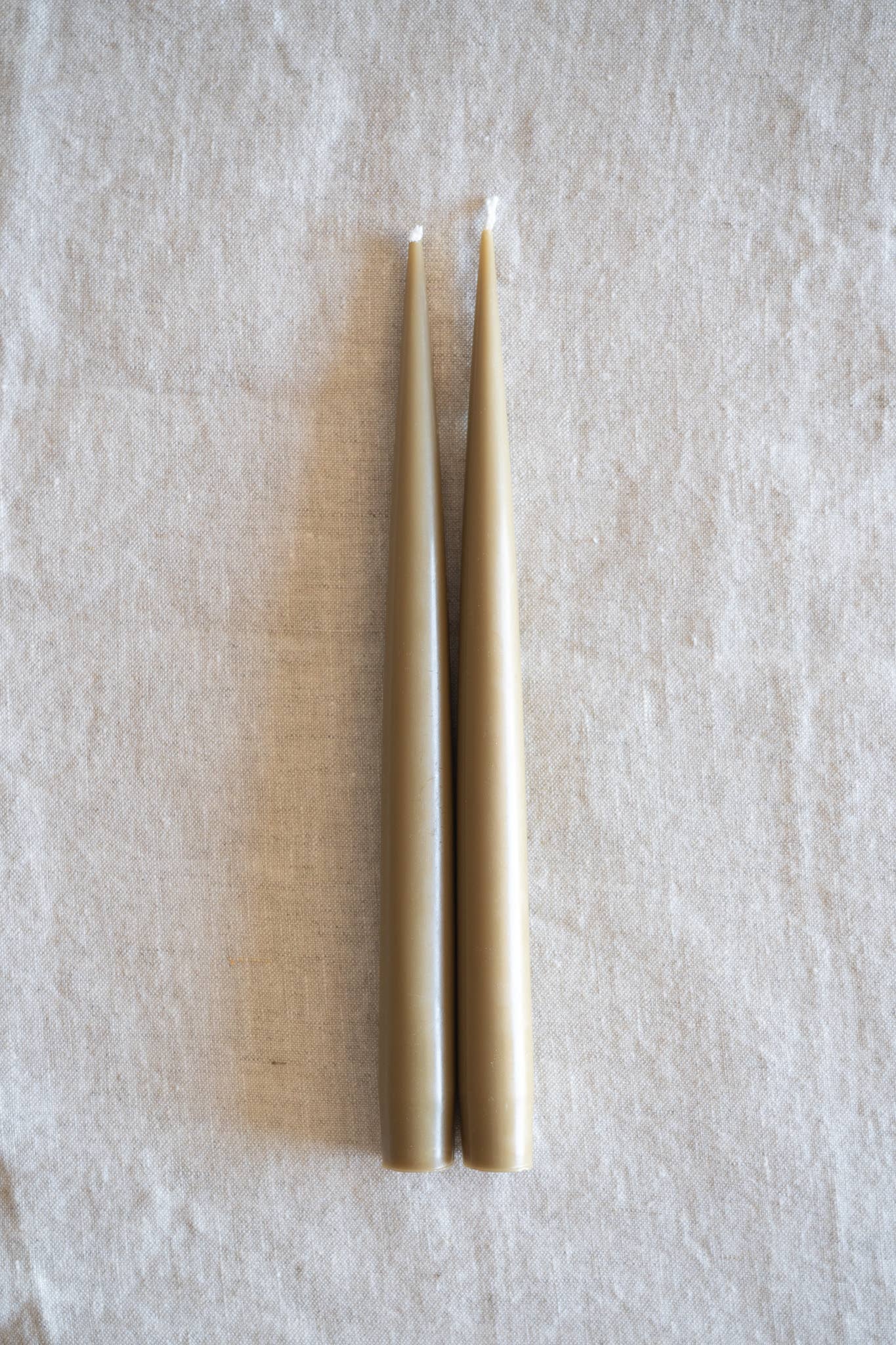 Hand Painted Narrow Taper Candle (Brown)