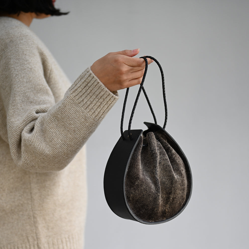 Joi Bag LE | Black and Cream Silky Hair Hide