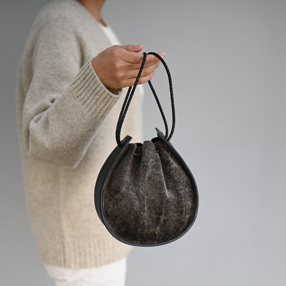 Joi Bag LE | Black and Cream Silky Hair Hide