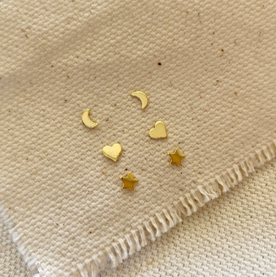 Trio Set of Studs | Star, Moon And Heart