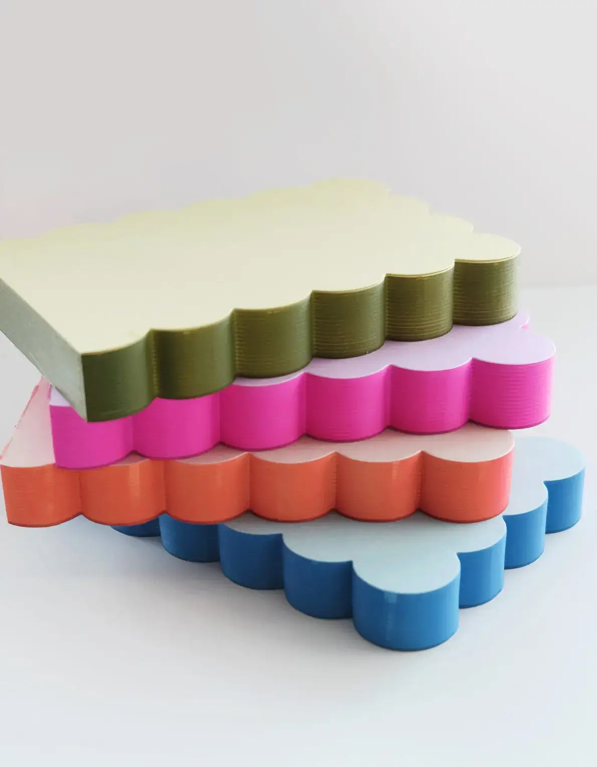 Scalloped Shaped Notepad | Aqua + Blue Edge