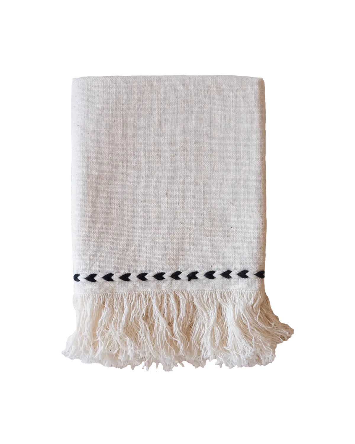 Braid Detail Hand Woven Cotton Napkin Set | Black