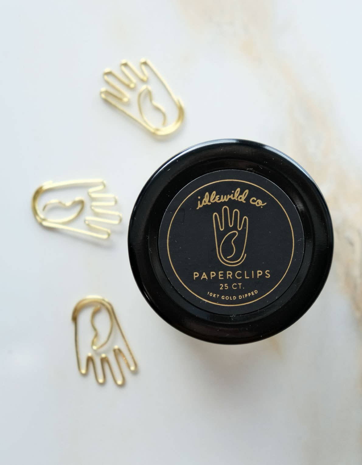 Paper Clips (Jar of 25) | Gold Plated Hand