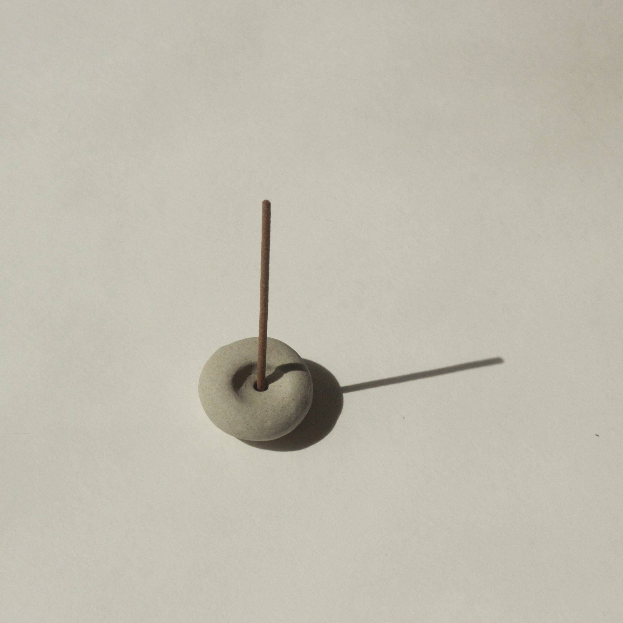 Mini Light Gray Ceramic Pebble Incense Holder