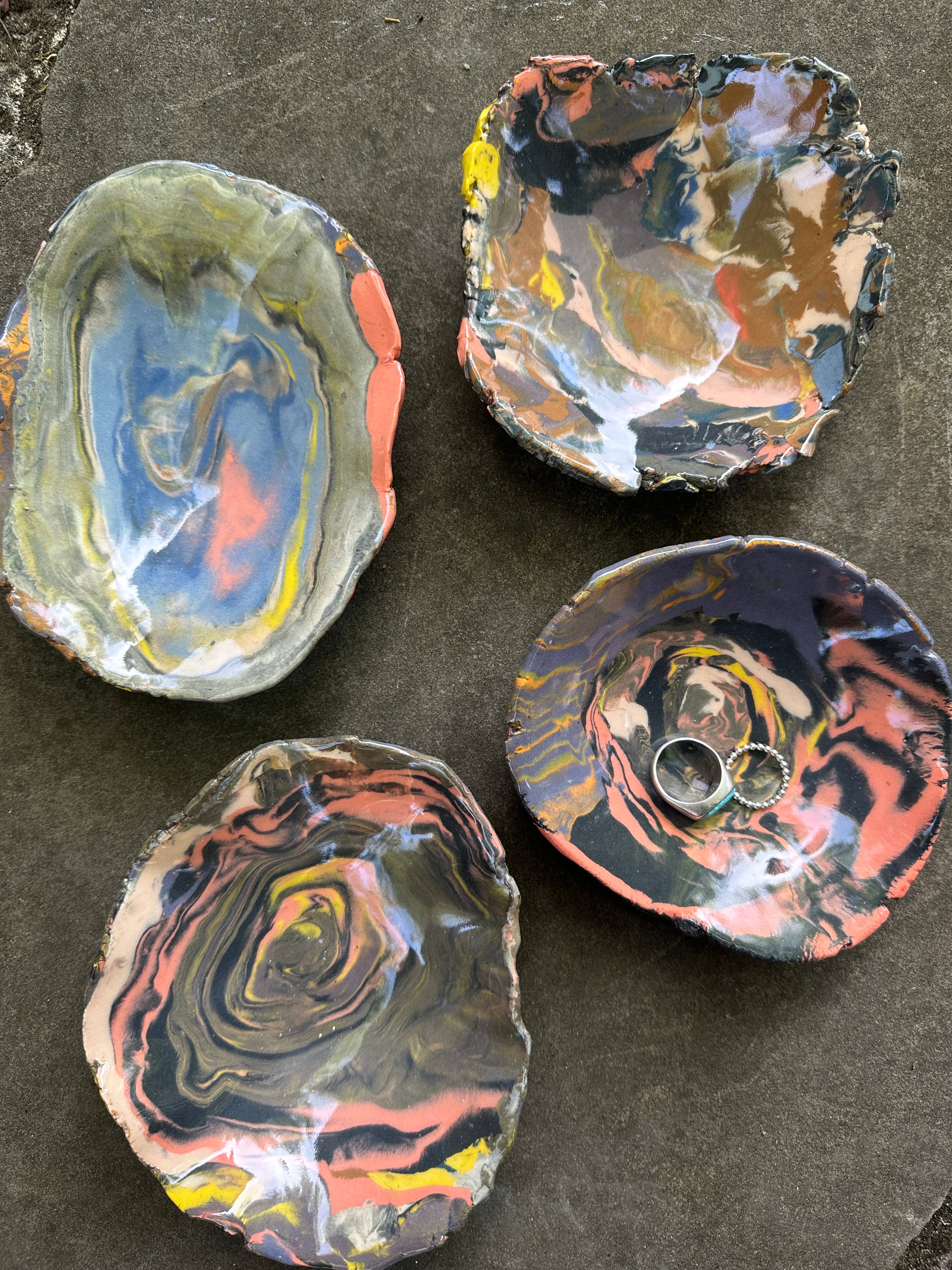 Raw Edge Nerikomi Dish