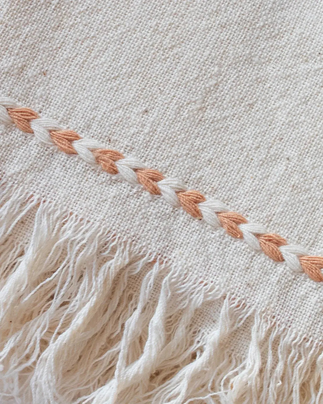 Braid Detail Hand Woven Cotton Napkin Set | Tan