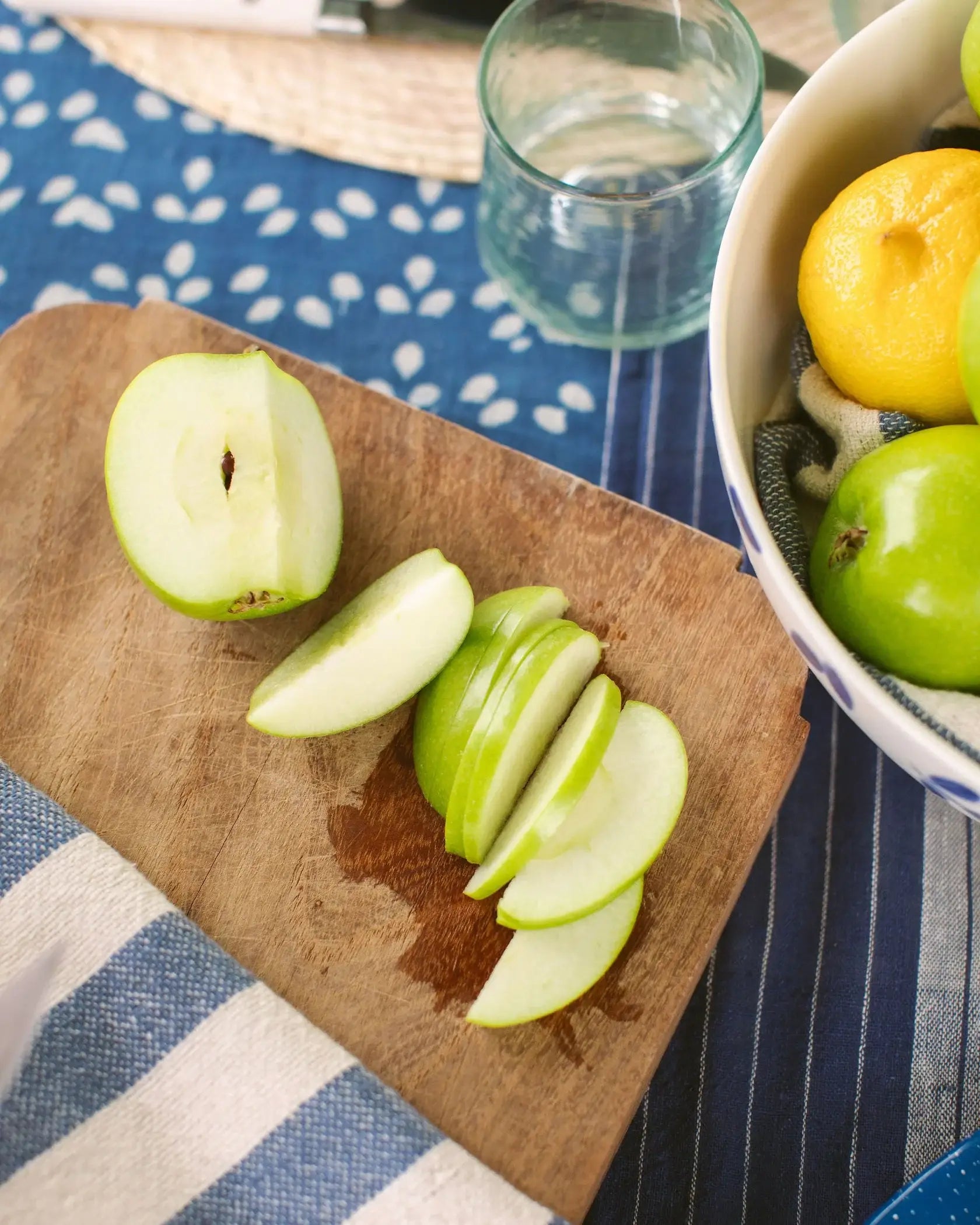 Stripe Hand Woven Cotton Hand Towel | Chambray