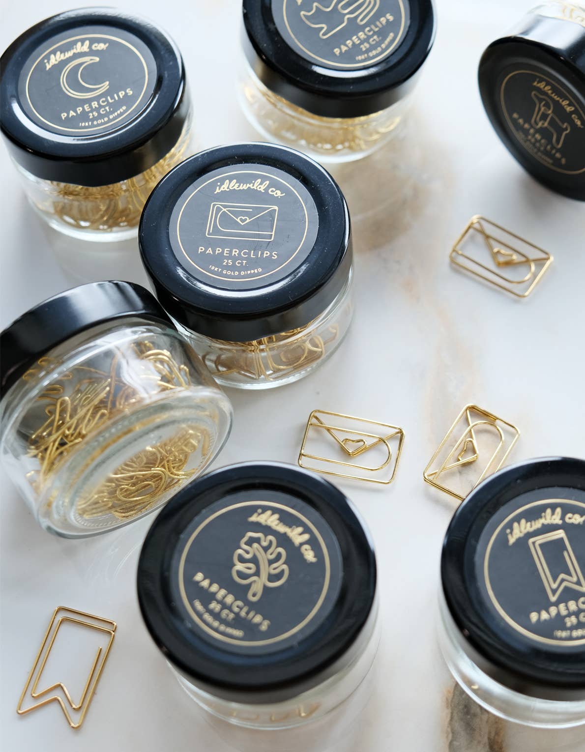 Paper Clips (Jar of 25) | Gold Plated Hand