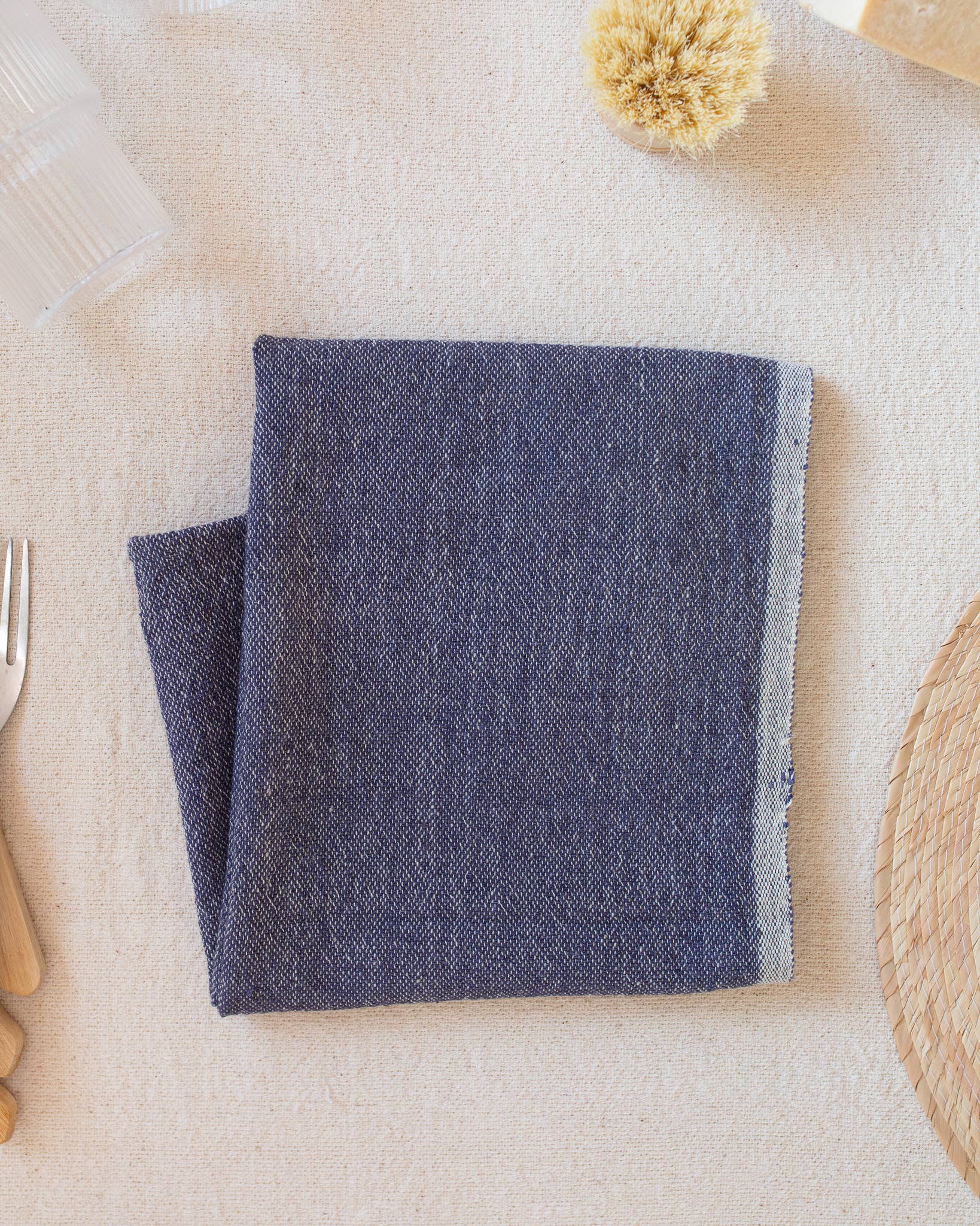 Hand Woven Cotton Hand Towel | Indigo