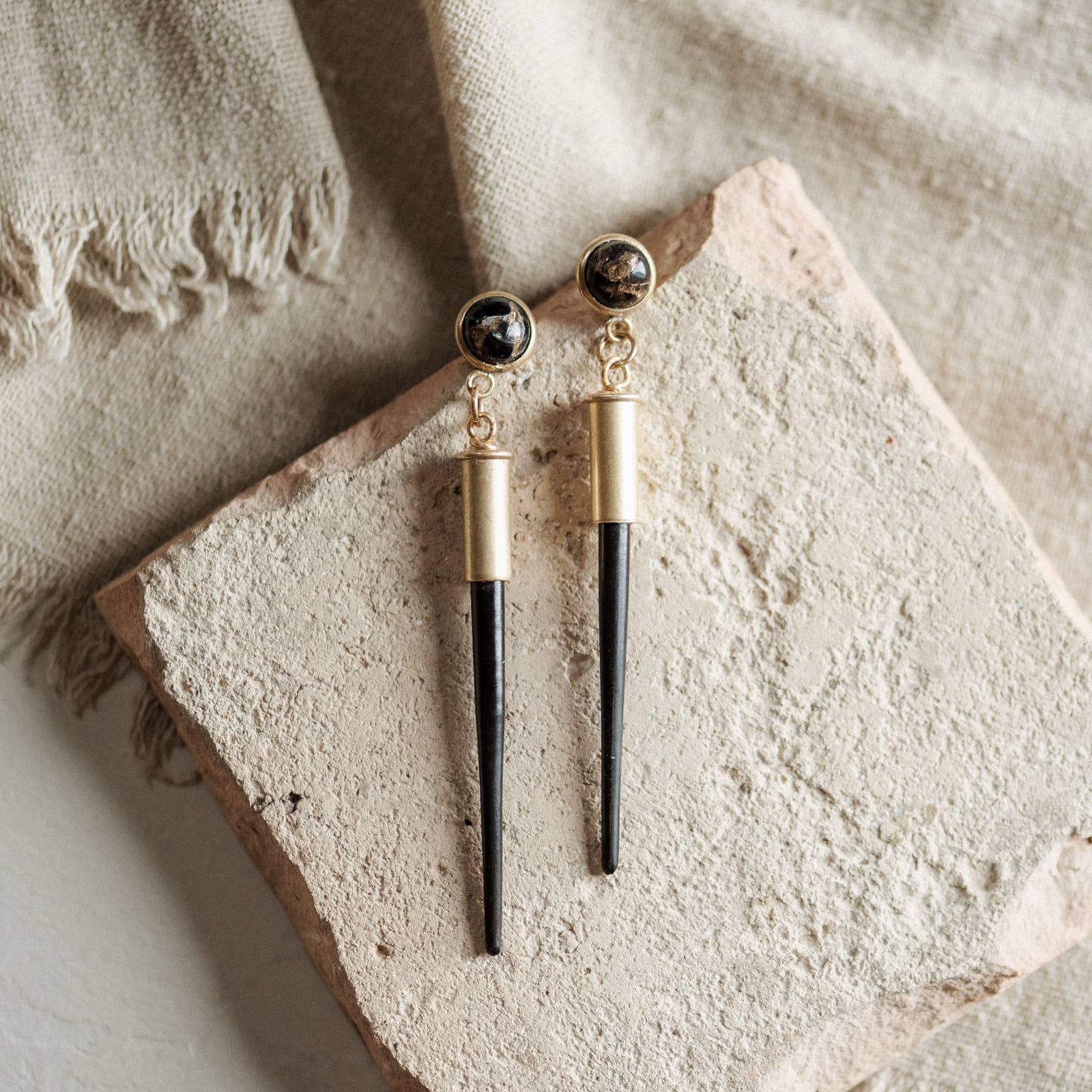 Quill Studs | Copper Obsidian