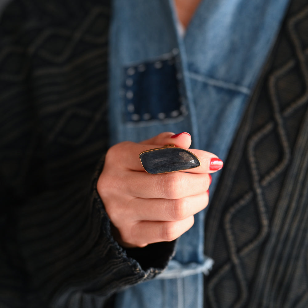 Brass Sapphire Ring | 7/8