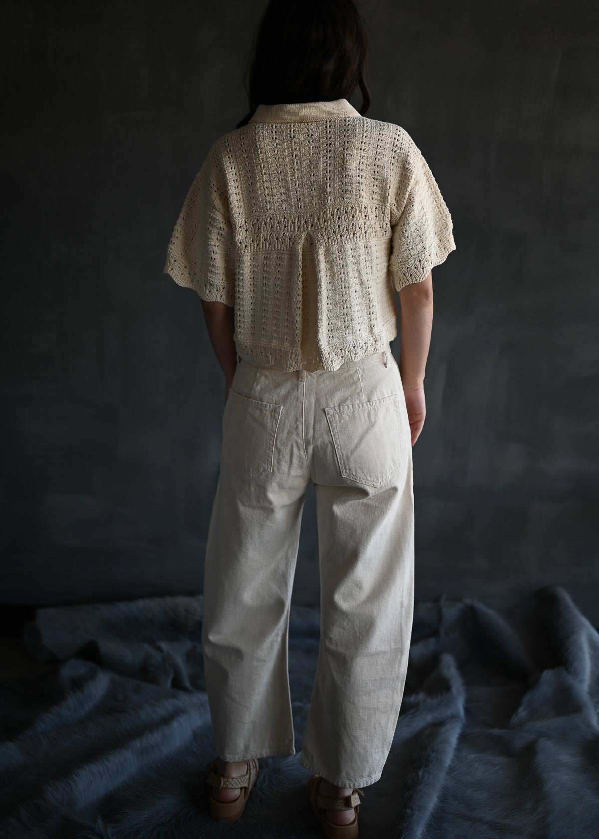 Roma Short Sleeved Top | Ecru