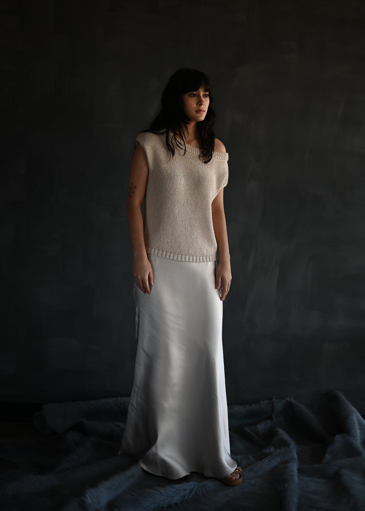 Maeve Satin Maxi Skirt | Pearl