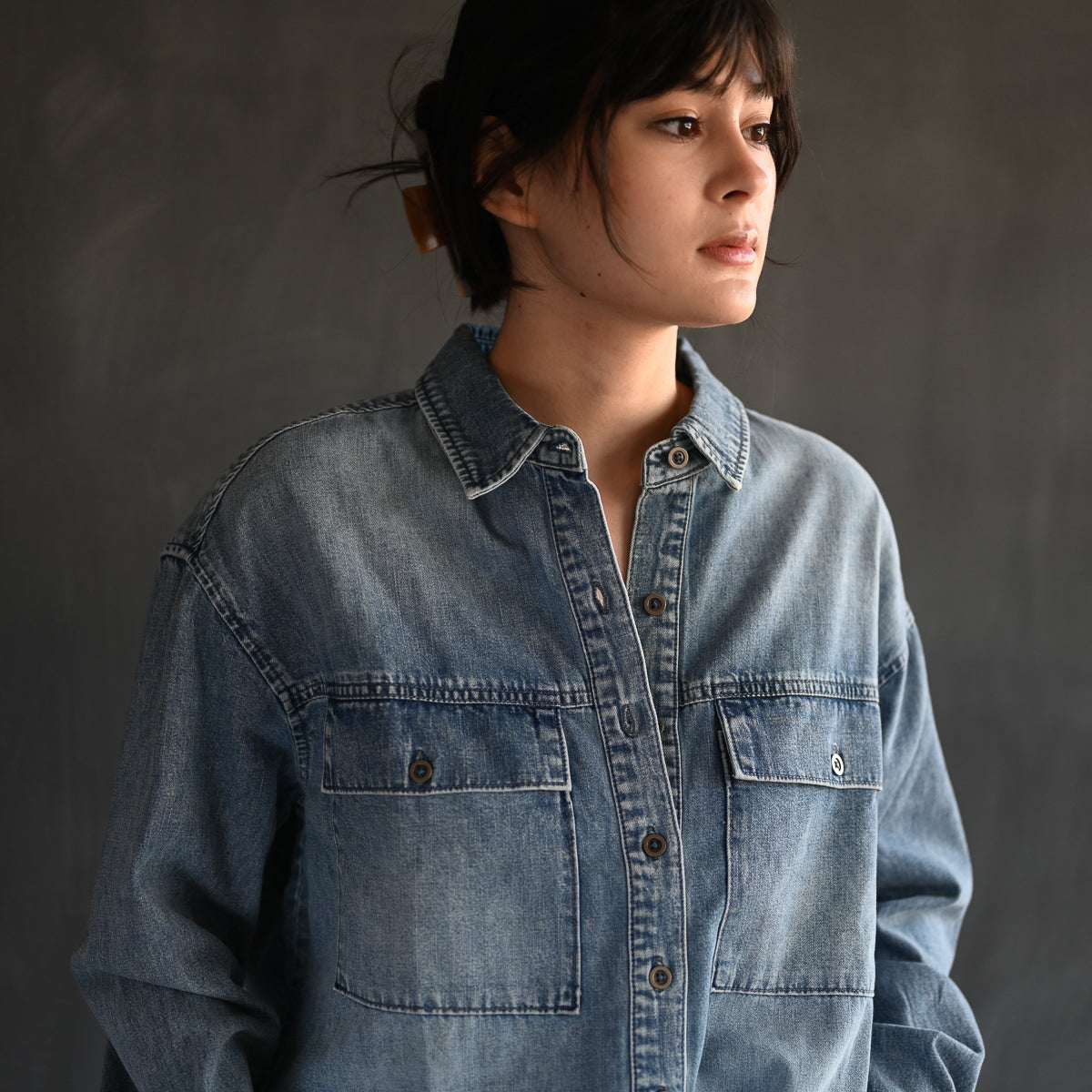 Oversized Denim Shirt | Blue Slush