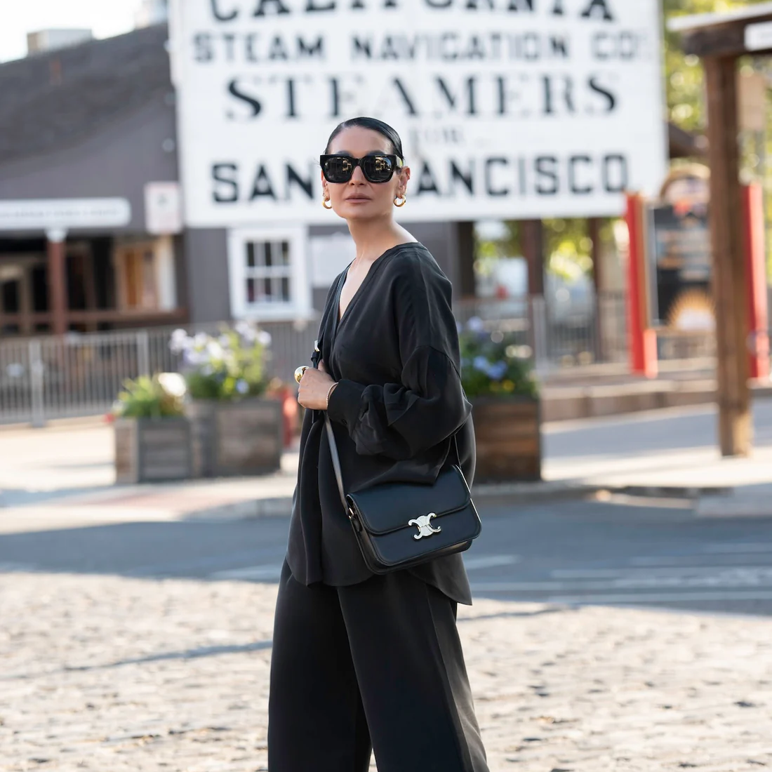 Sandwashed Silk Top | Black