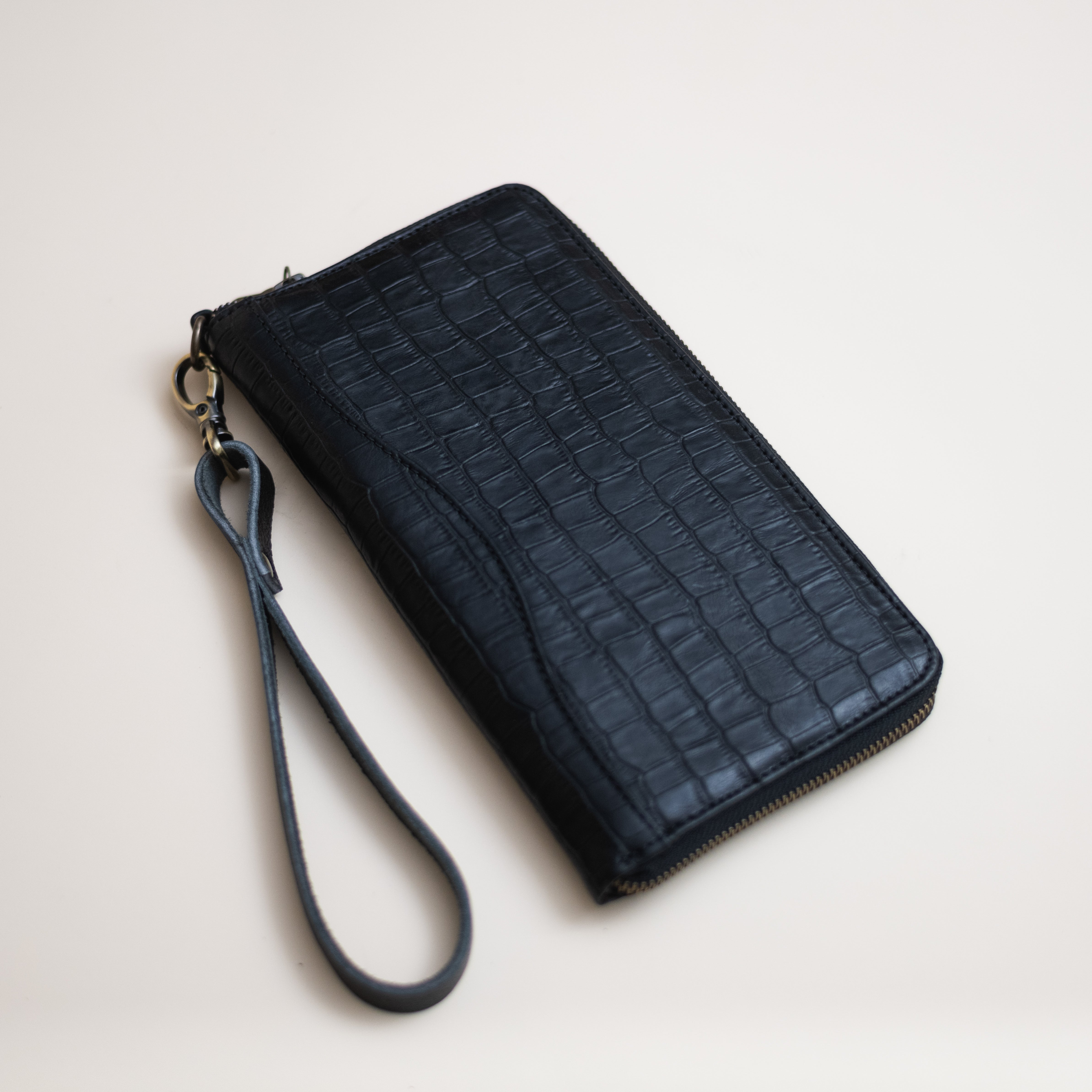Passport Case | Luxe Black Croc