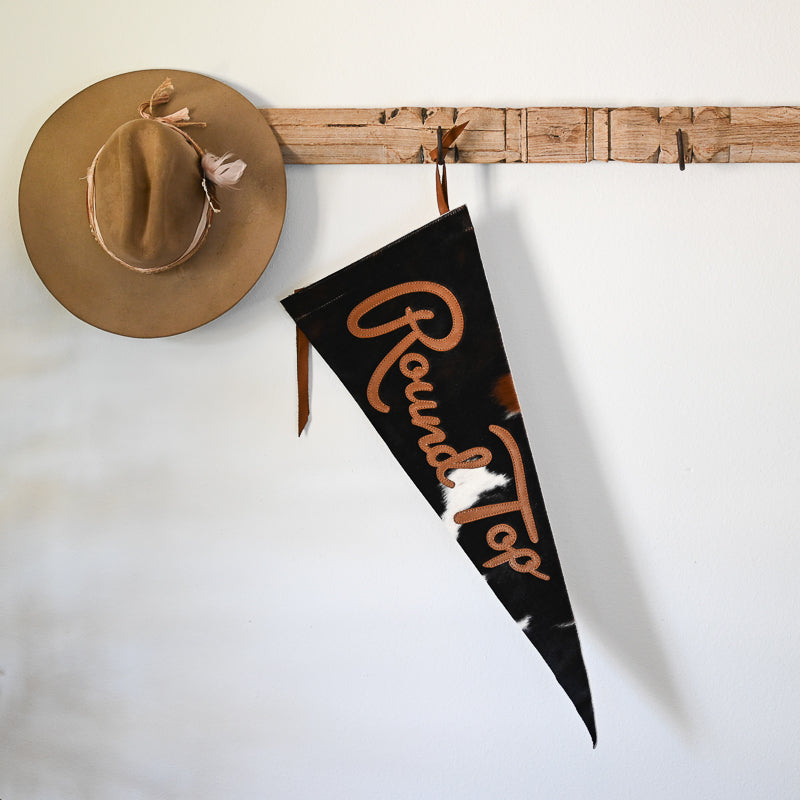 Round Top Cursive Pennant | Cafe Ombre Hair Hide