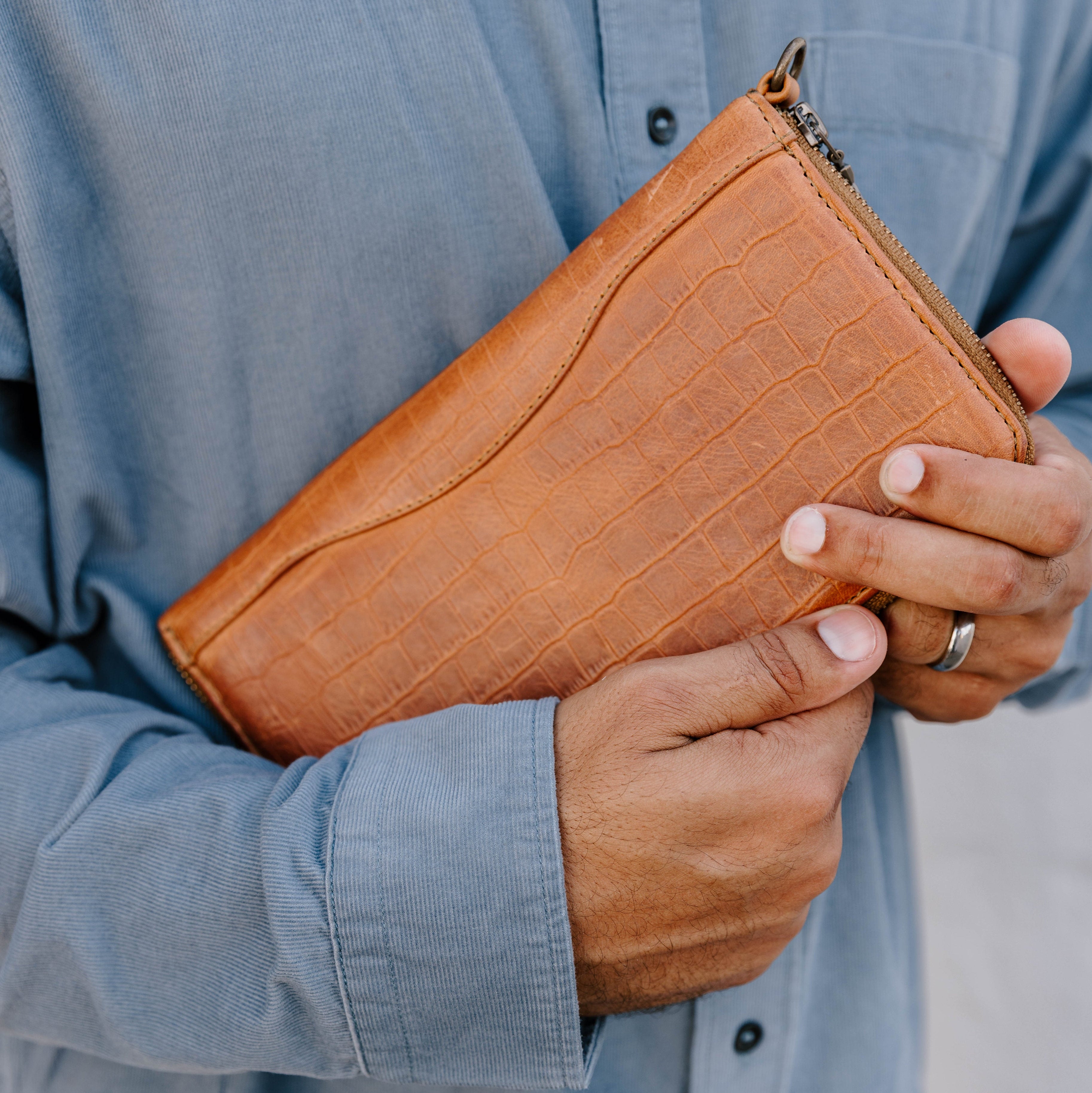 Passport Case | Luxe Caramel Croc