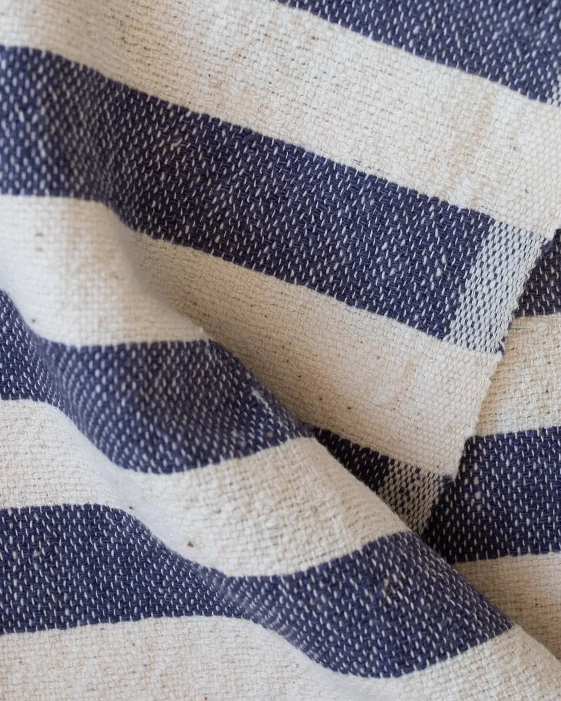 Stripe Hand Woven Cotton Hand Towel | Indigo