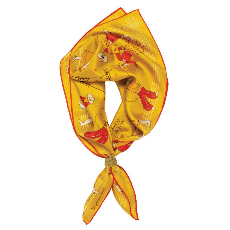 Silk Scarf - “Buck Up Buckaroo” - Square Neck & Hair Scarf