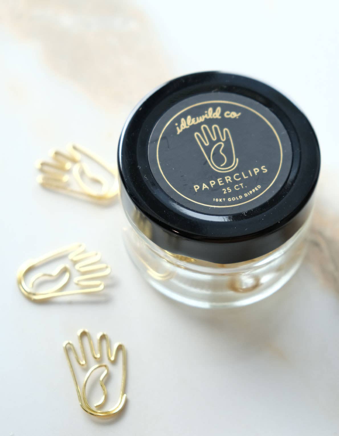 Paper Clips (Jar of 25) | Gold Plated Hand