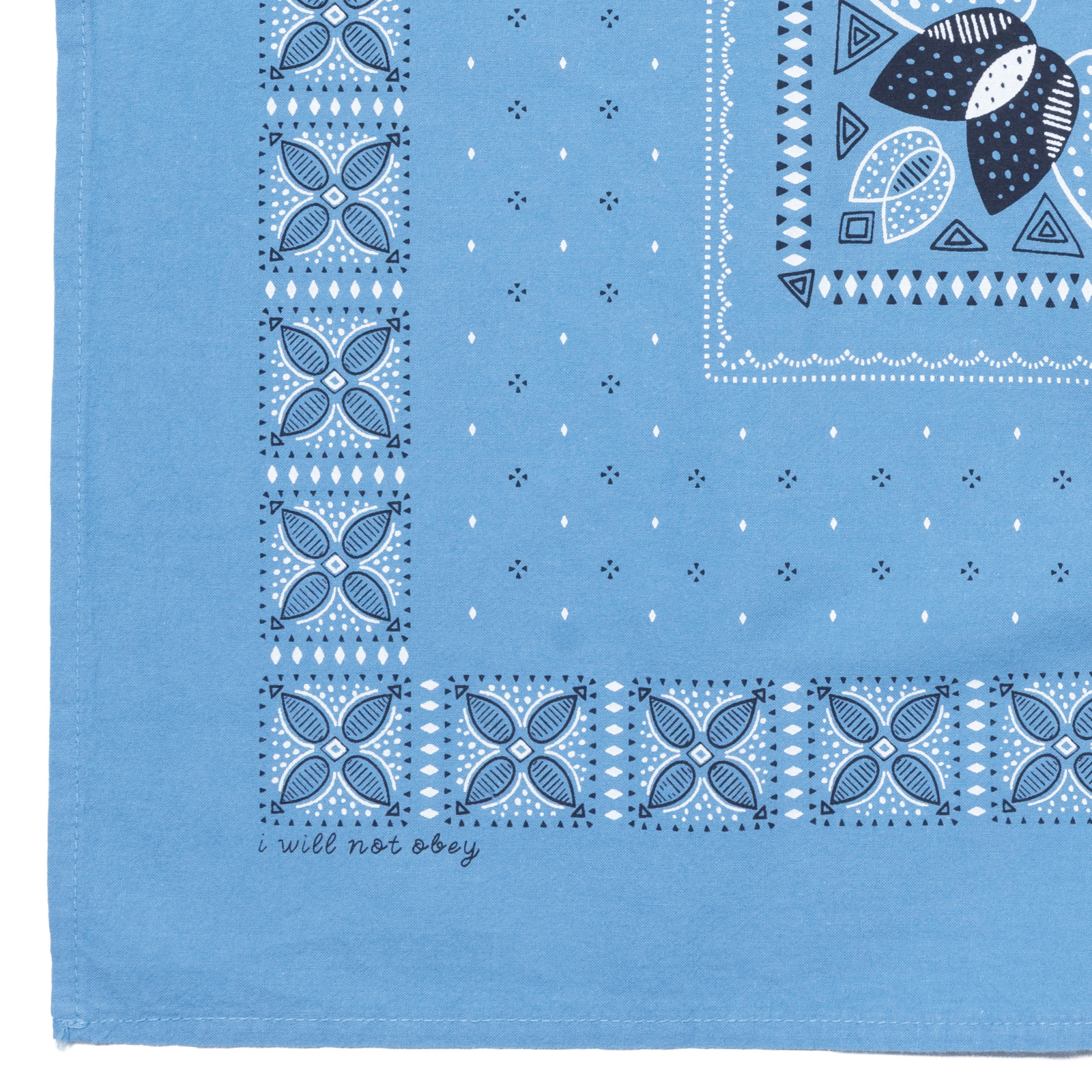 Heritage cotton bandana - 'I Will Not Obey' - Made in USA