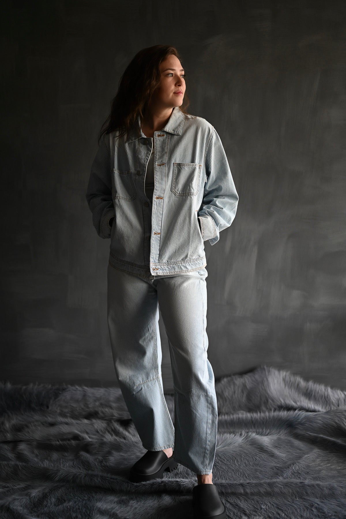 Cody Railroad Stripe Jacket | Powder Blue