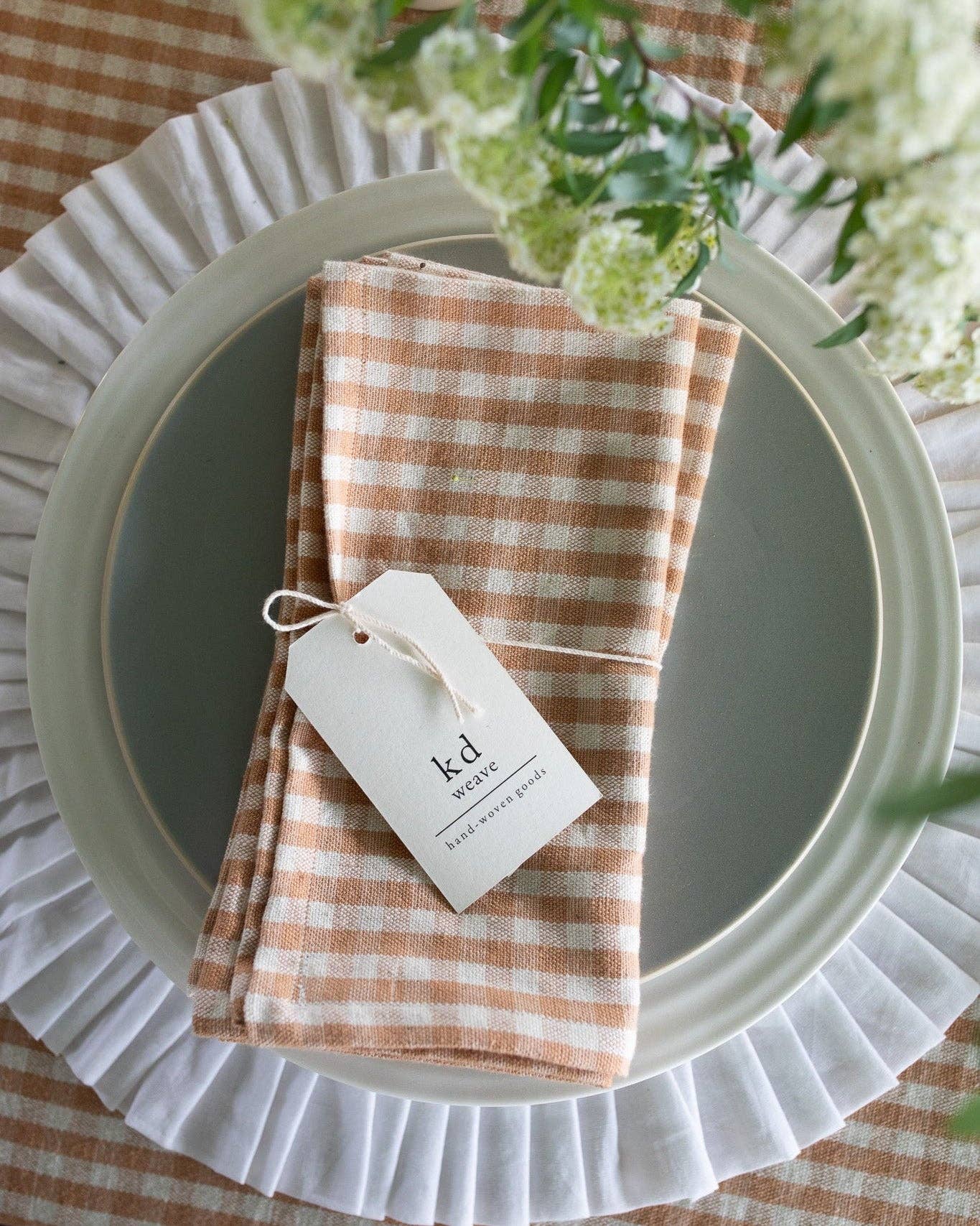 Gingham Napkin Set | Tan