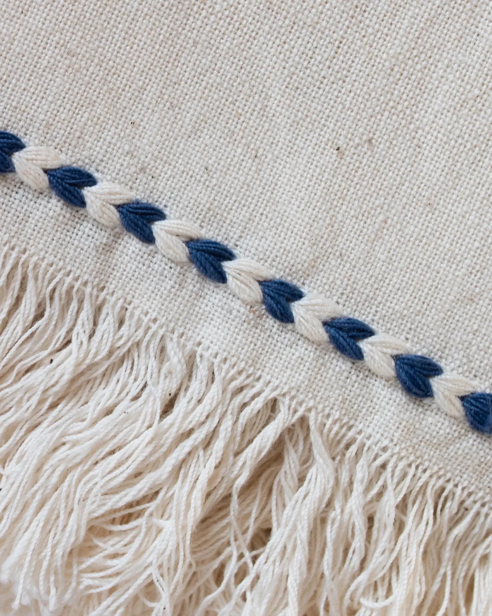 Braid Detail Hand Woven Cotton Napkin Set | Chambray
