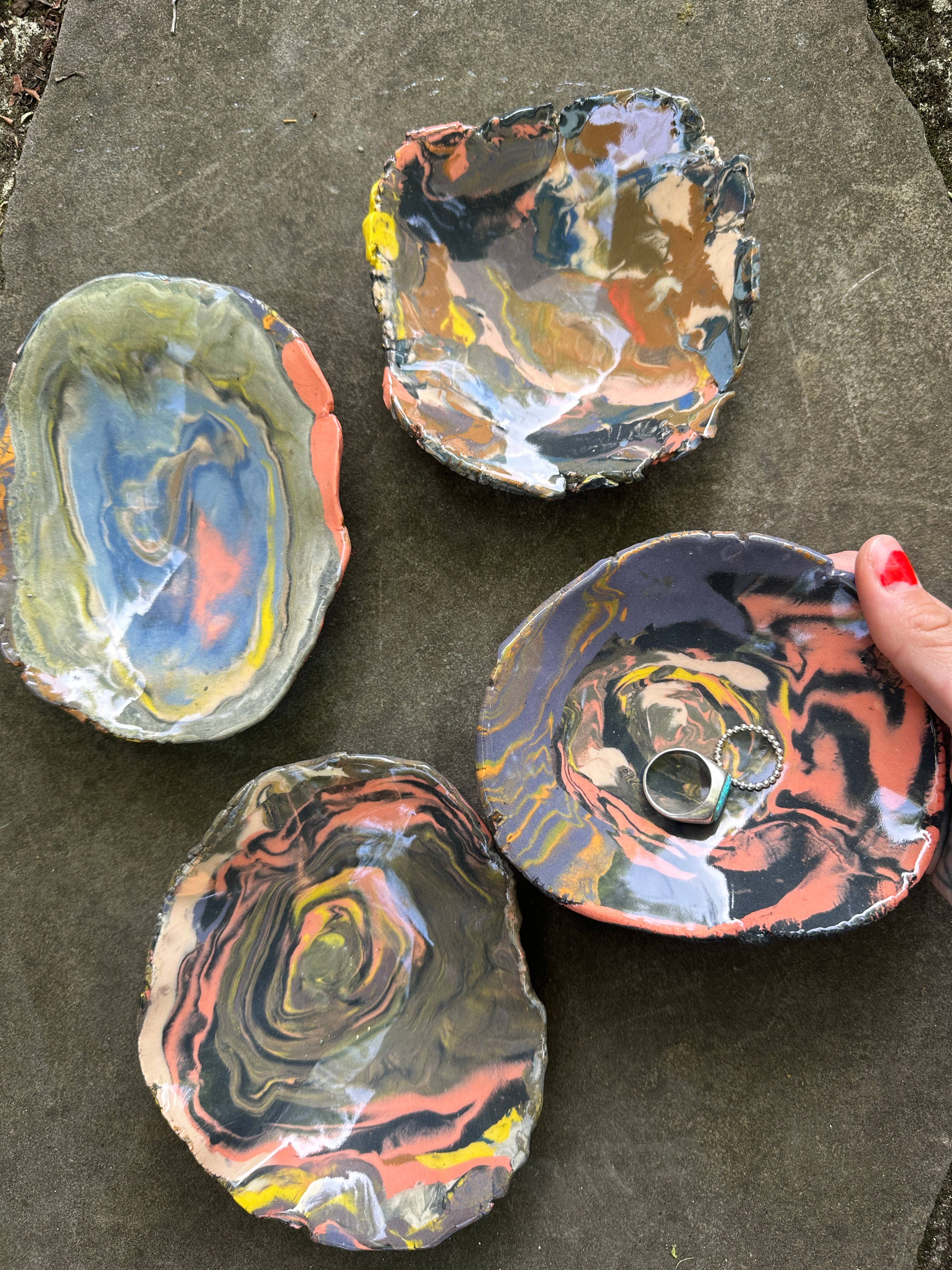 Raw Edge Nerikomi Dish