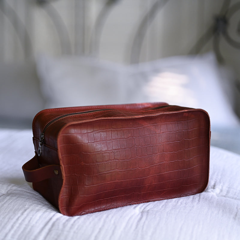 Dopp Kit | Luxe Cognac Croc