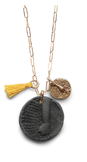 Elementos Black Porcelain and Mini Bronze Pendant Jewelry Hechizo - Stash Co
