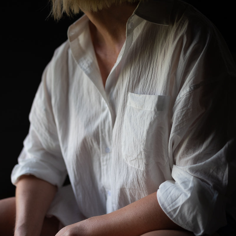 Oversized Side Panel Shirt | White | S/M