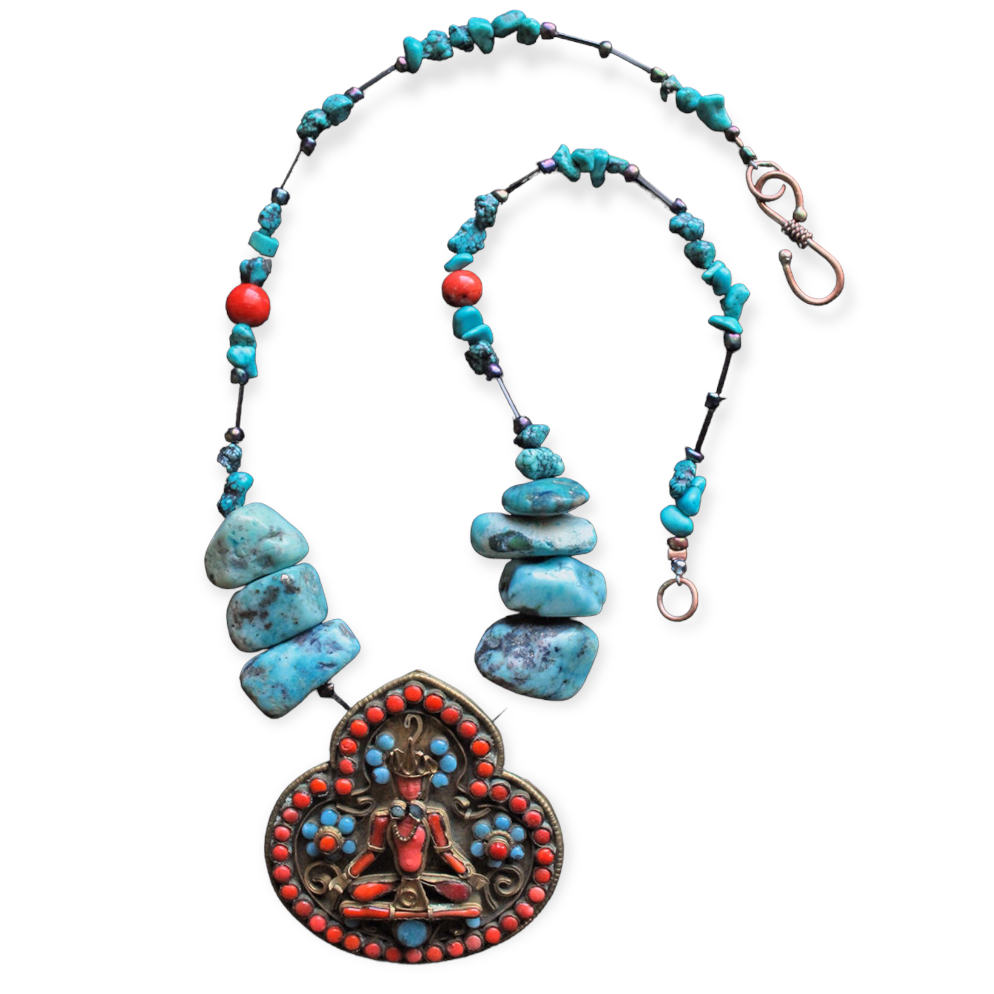 Turquoise Coral Himalayan Buddha Bijou