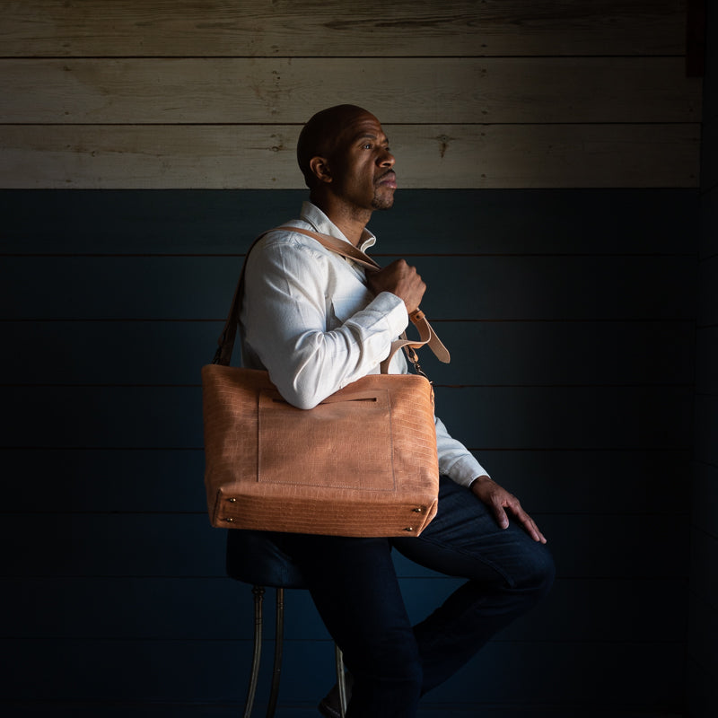 Modern Attaché | Luxe Natural Croc