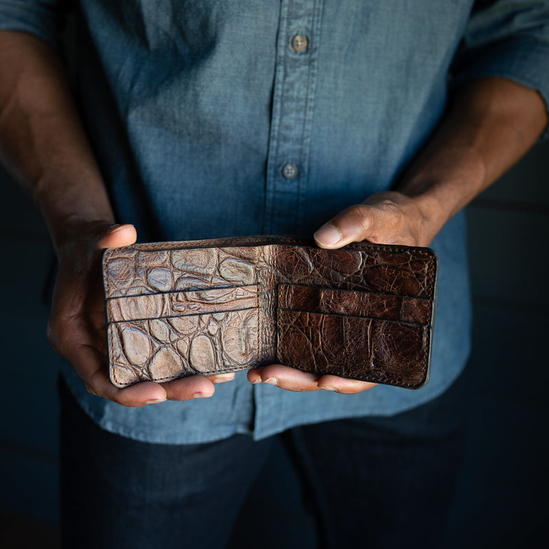 Horizon Wallet | Brown Rustic Croc