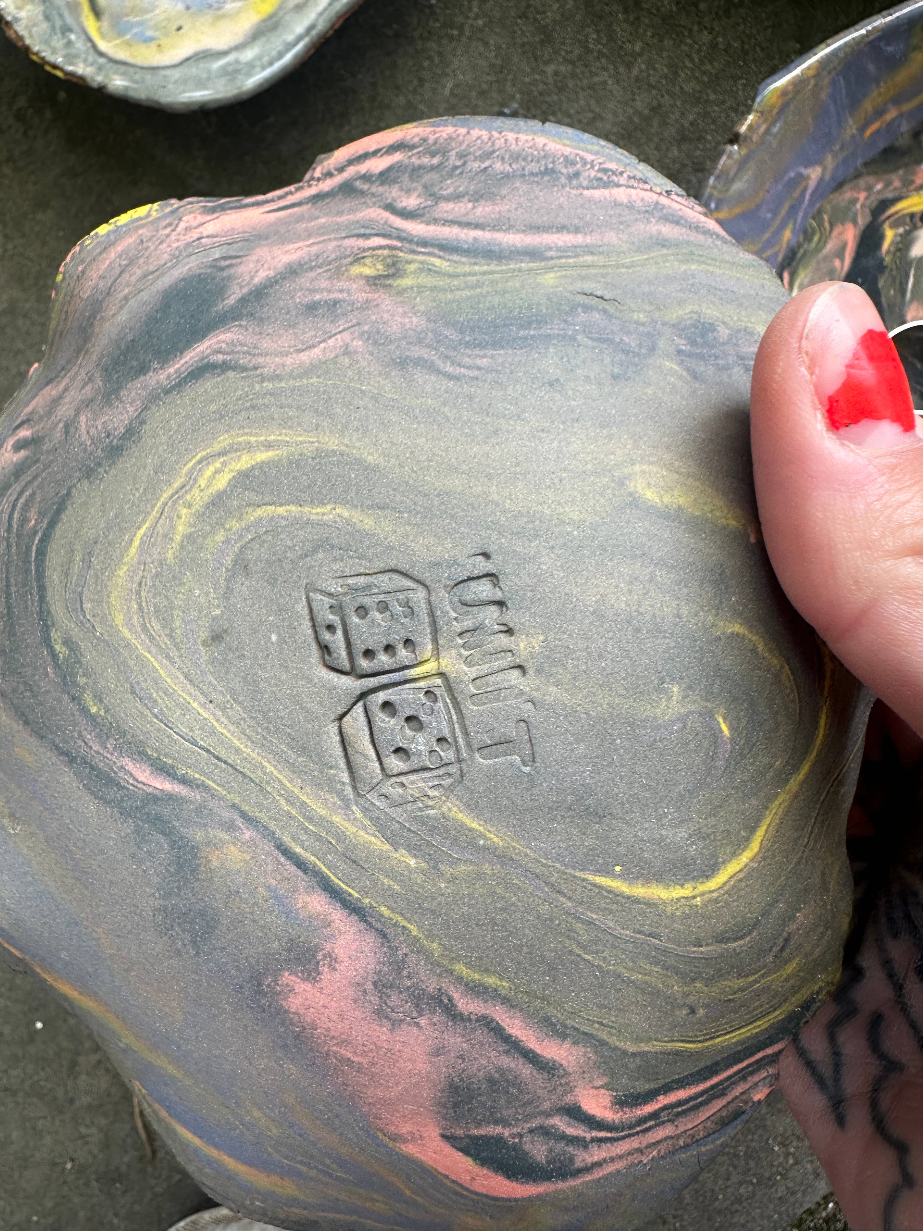 Raw Edge Nerikomi Dish