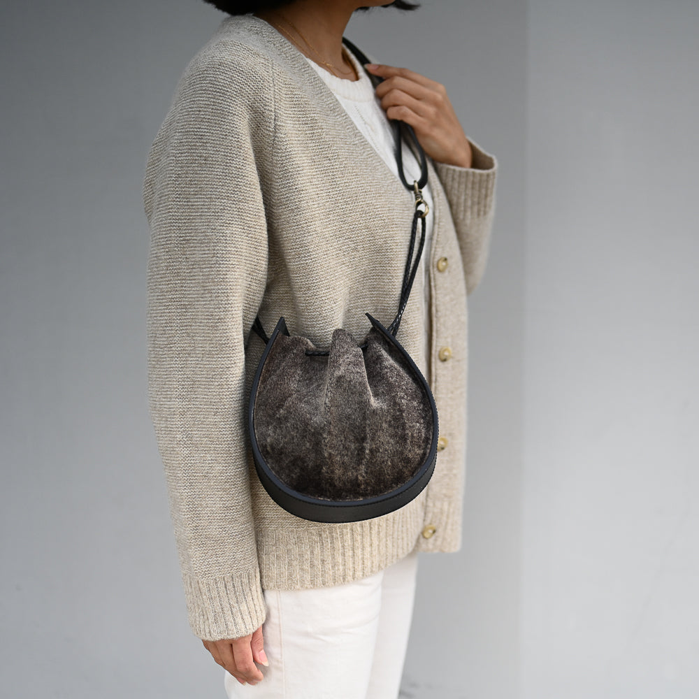 Joi Bag LE | Black and Cream Silky Hair Hide