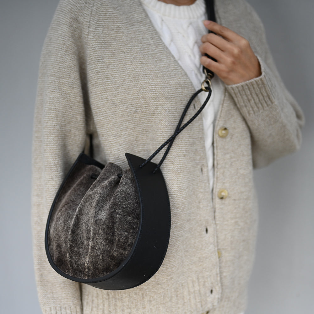 Joi Bag LE | Black and Cream Silky Hair Hide