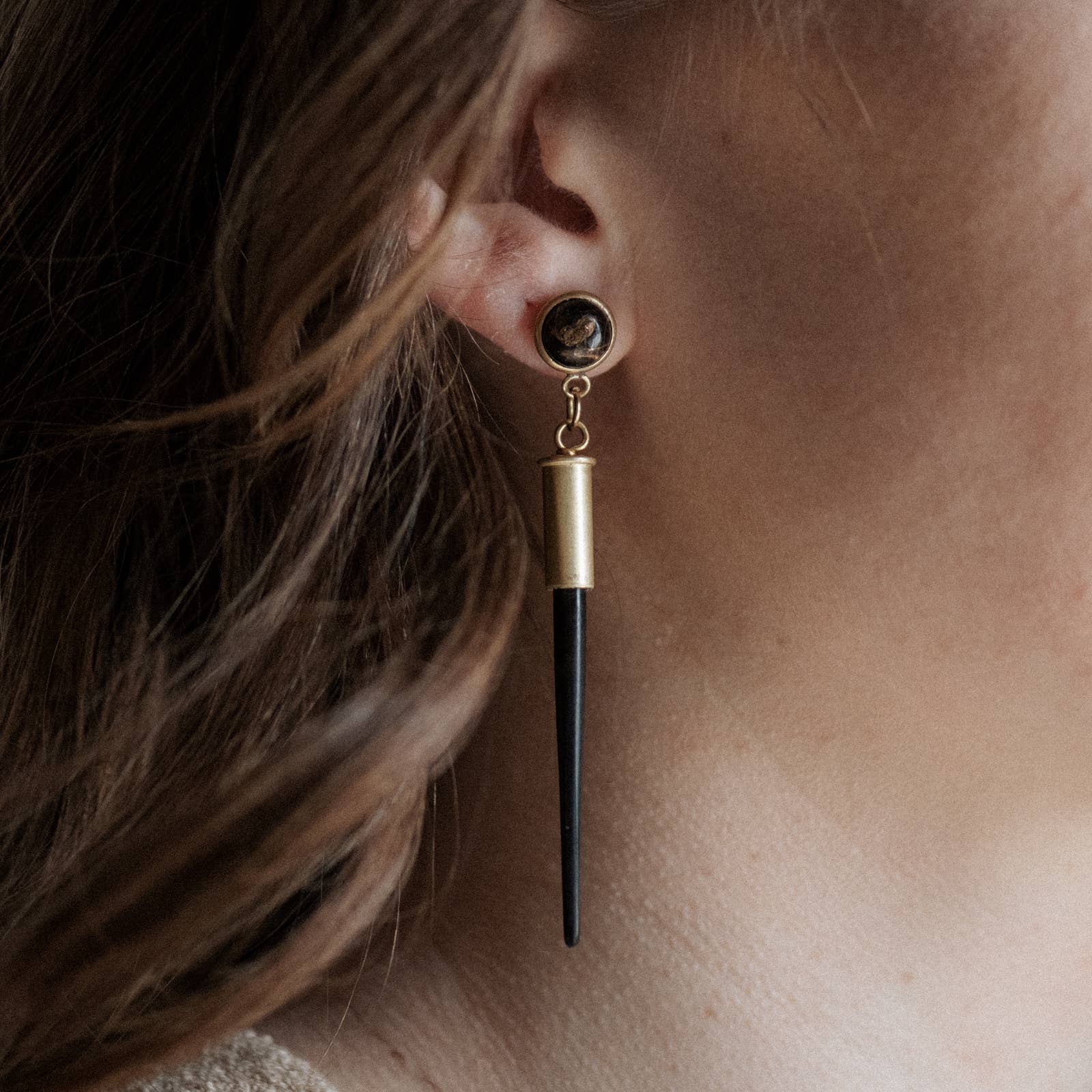 Quill Studs | Copper Obsidian