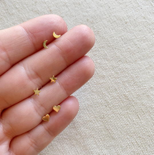 Trio Set of Studs | Star, Moon And Heart