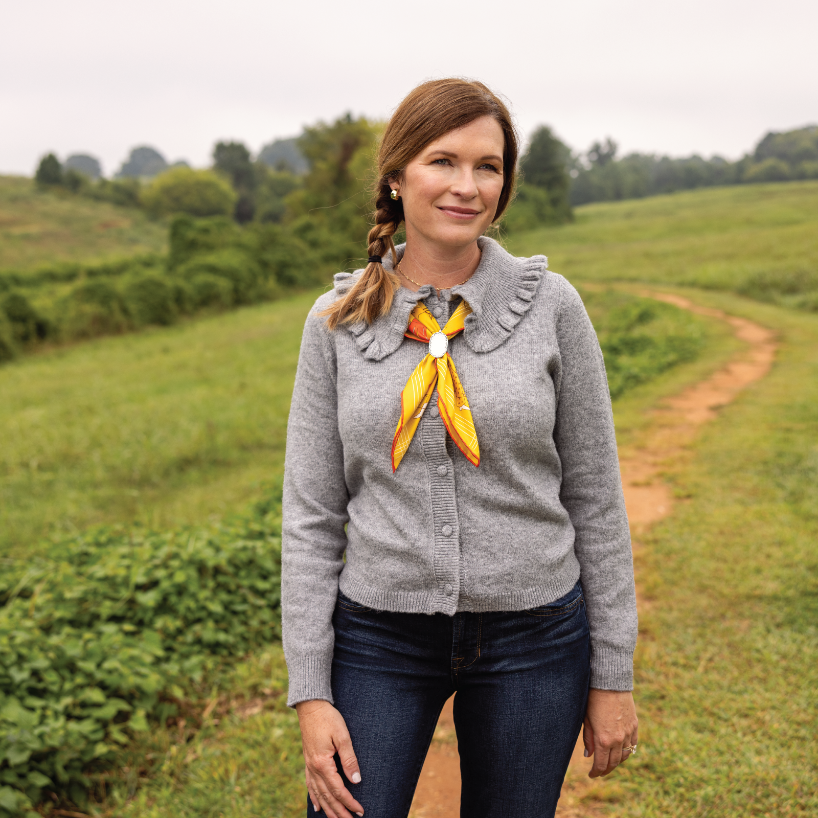 Silk Scarf - “Buck Up Buckaroo” - Square Neck & Hair Scarf