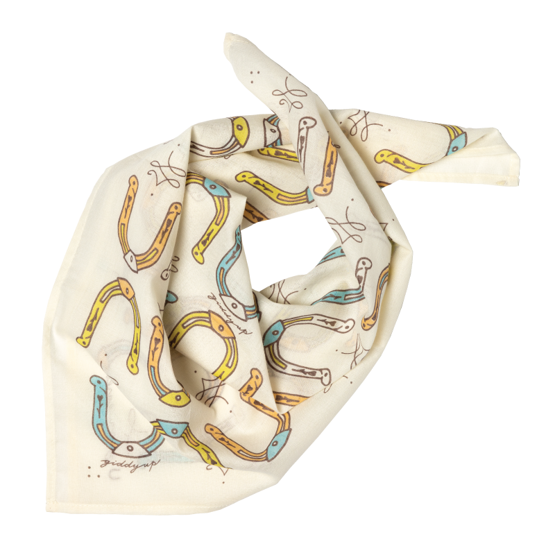 Cotton Voile Bandana "Giddy Up" - cream – Lightweight Scarf