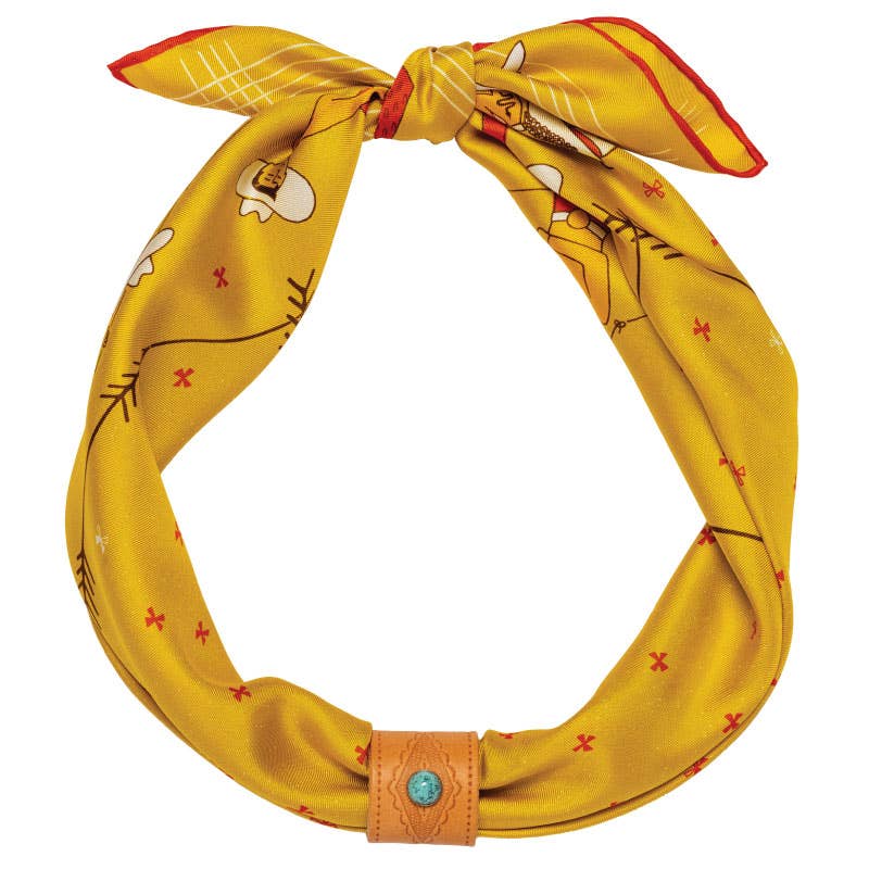 Silk Scarf - “Buck Up Buckaroo” - Square Neck & Hair Scarf