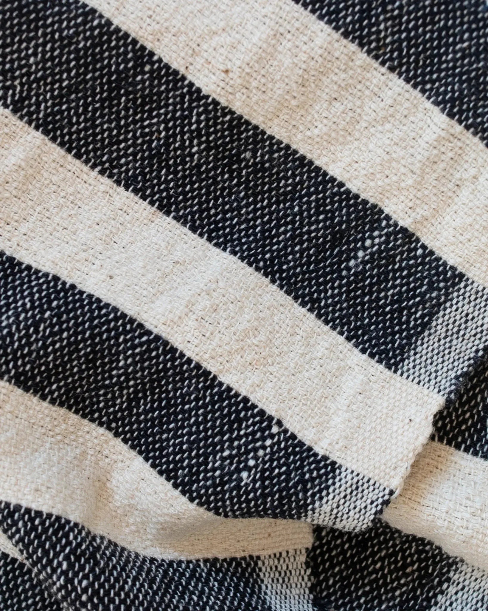 Stripe Hand Woven Cotton Hand Towel | Black