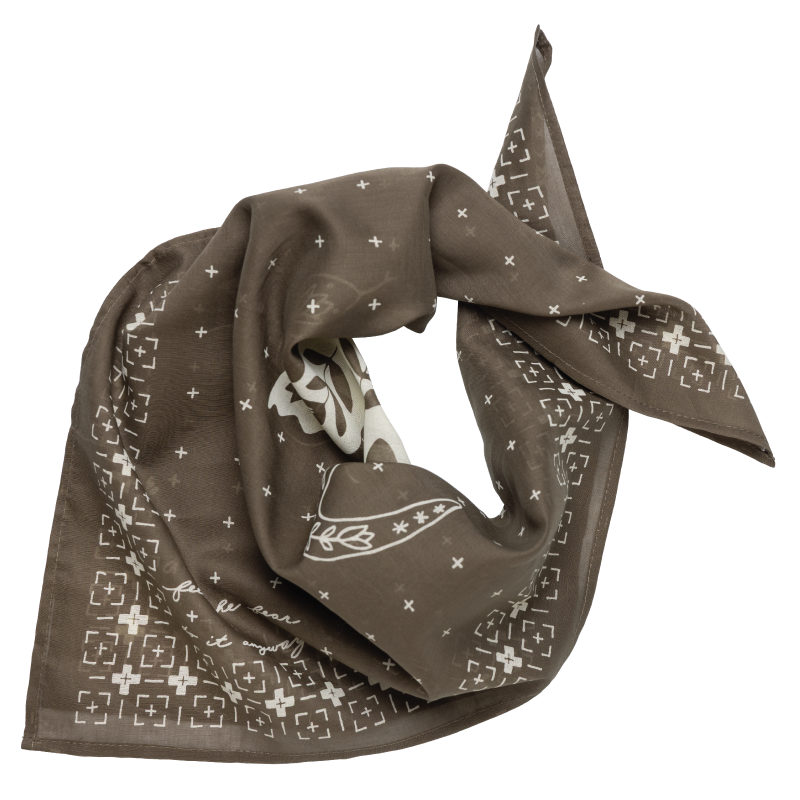 Cotton Voile Bandana – “Feel The Fear,Do It Anyway" - black