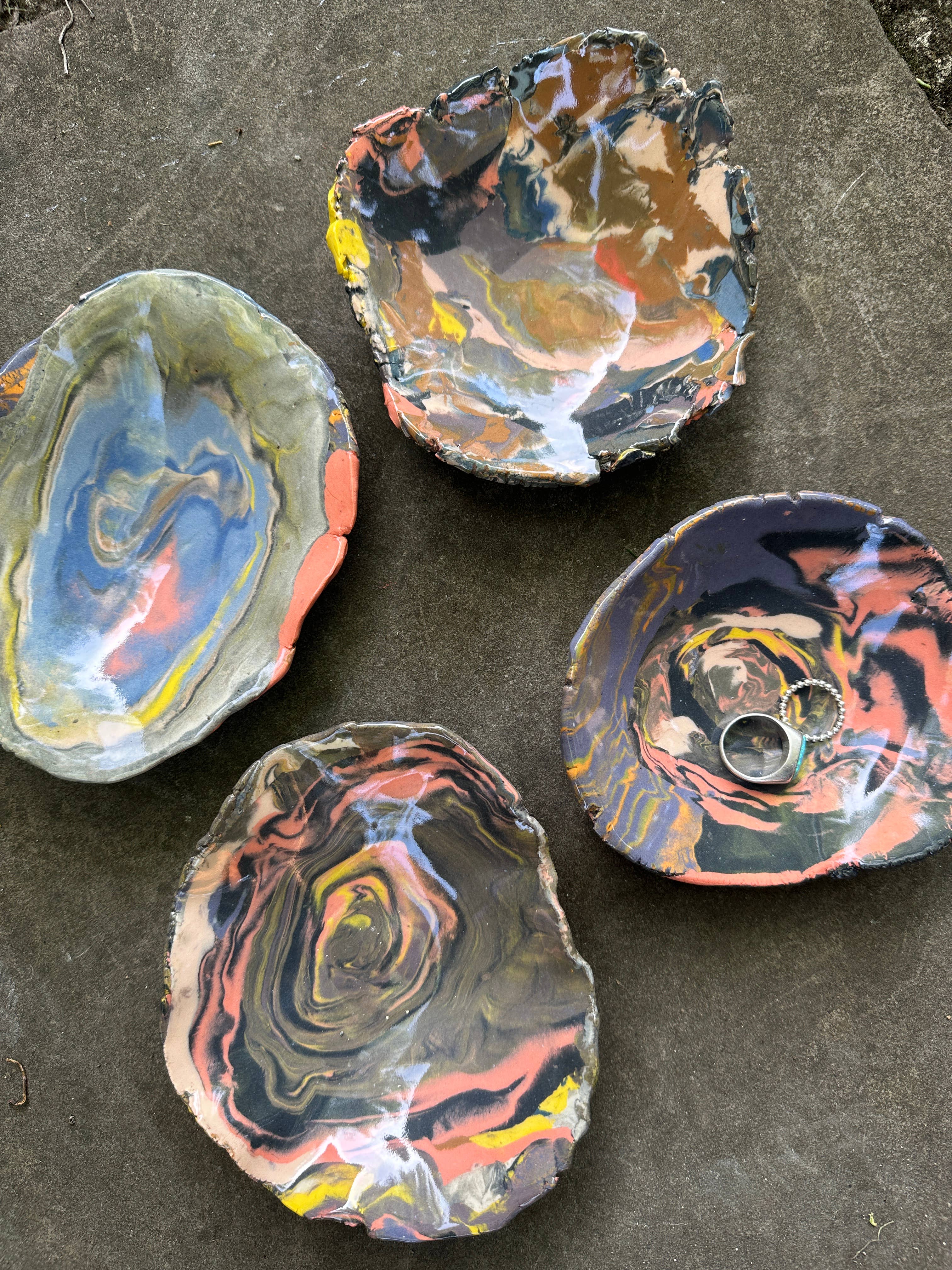 Raw Edge Nerikomi Dish