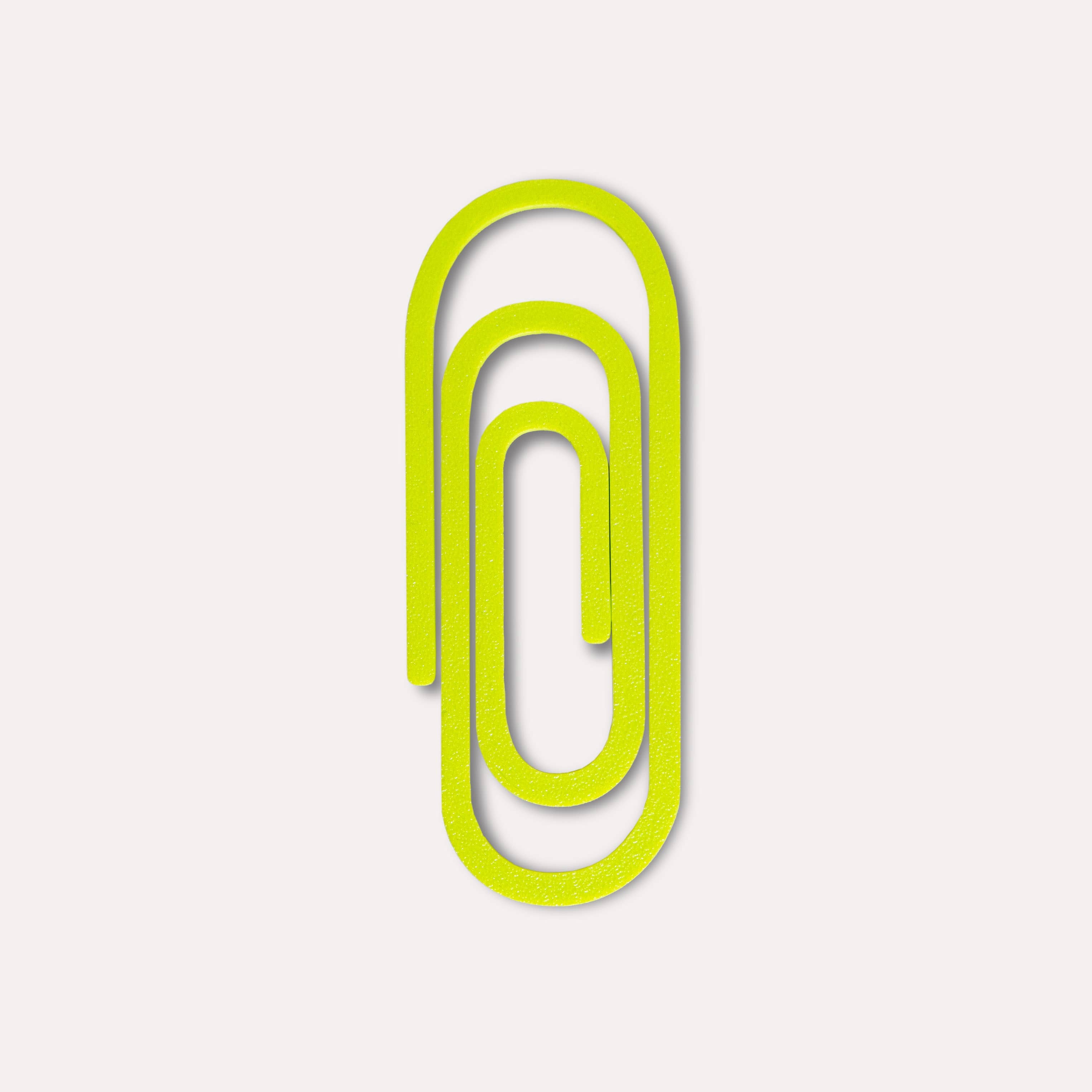 Paperclip 3D Printed Bookmark | Chartreuse